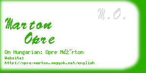 marton opre business card
